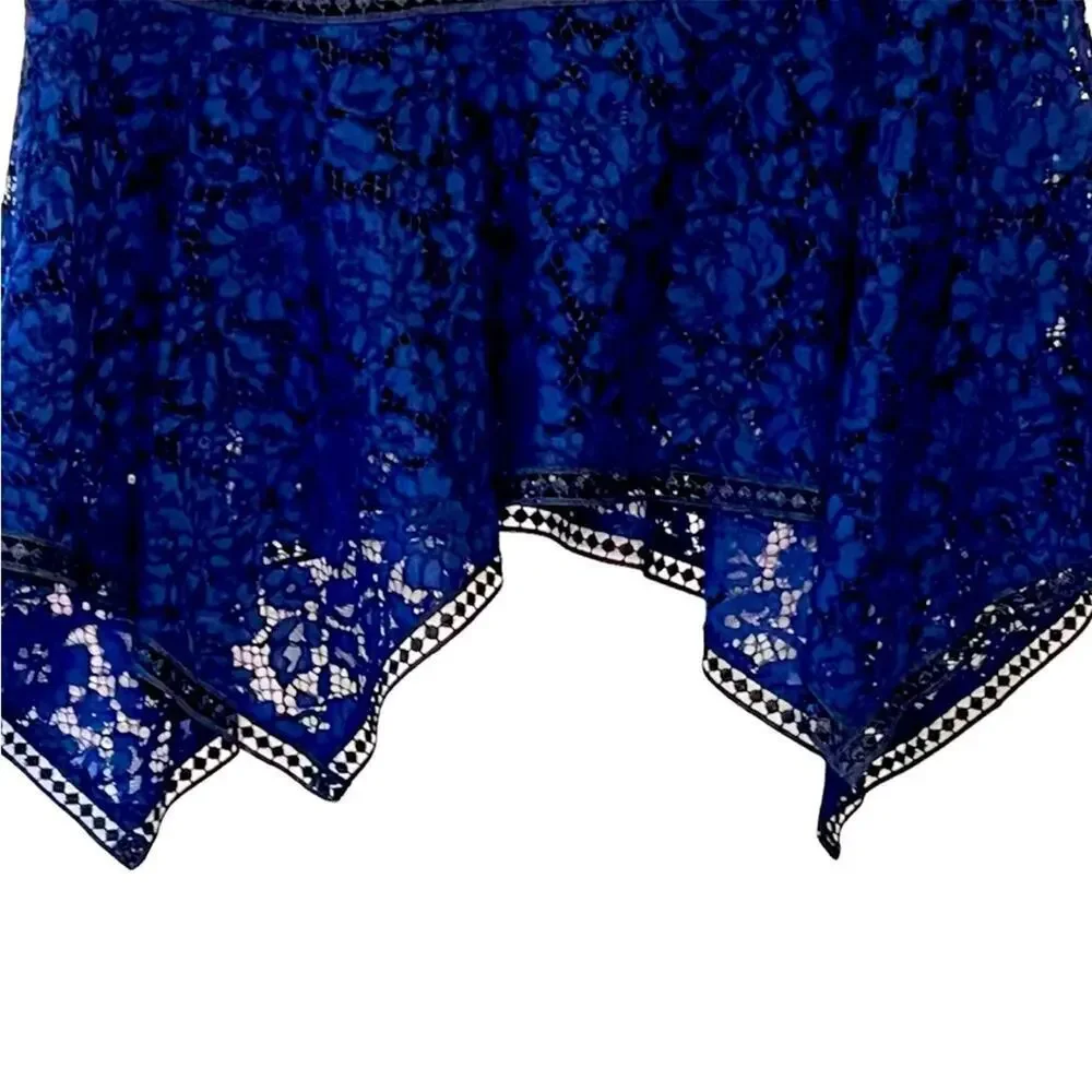 NWT Veronica Beard Aura Asymmetrical skirt in black/blue 10